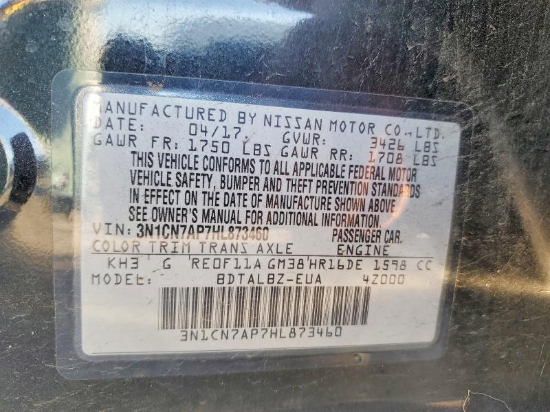 Auction sale of the 2017 Nissan Versa, vin: 3N1CN7AP7HL873460, lot number: 41663006