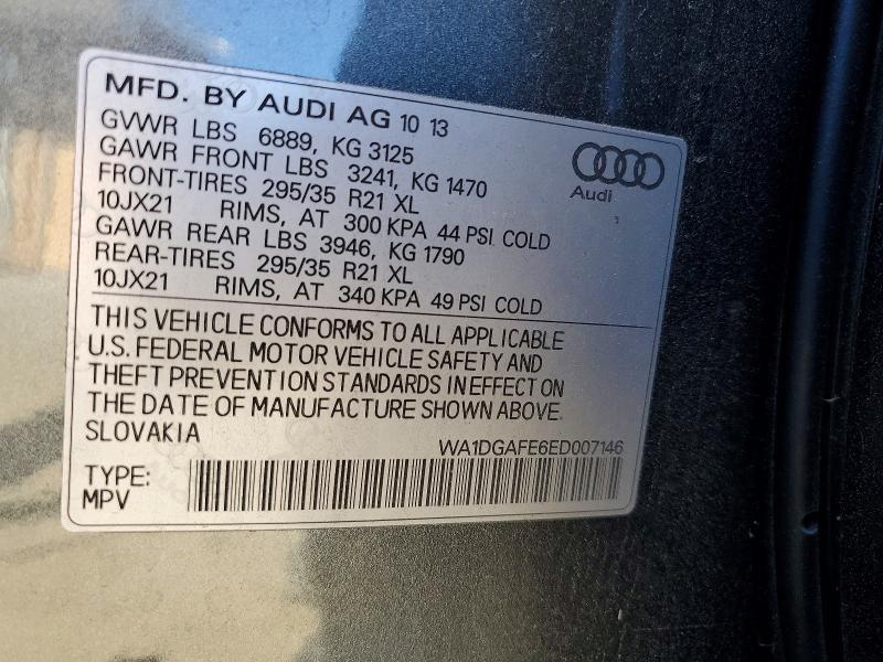 41955096 :رقم المزاد ، WA1DGAFE6ED007146 vin ، 2014 Audi Q7 مزاد بيع