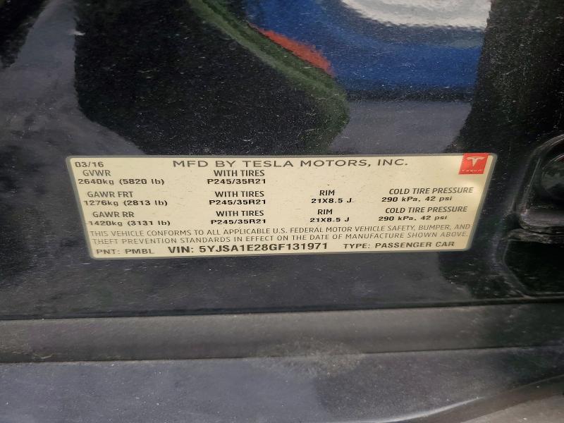 Продажа на аукционе авто 2016 Tesla Model S, vin: 5YJSA1E28GF131971, номер лота: 47945756