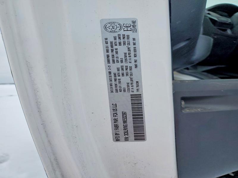 2021 Ram Promaster 2500 მანქანა იყიდება აუქციონზე, vin: 3C6LRVVG1ME532397, აუქციონის ნომერი: 46097236