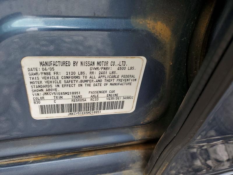 Aukcja sprzedaży 2005 Infiniti G35, vin: JNKCV51E65M218951, numer aukcji: 46471546