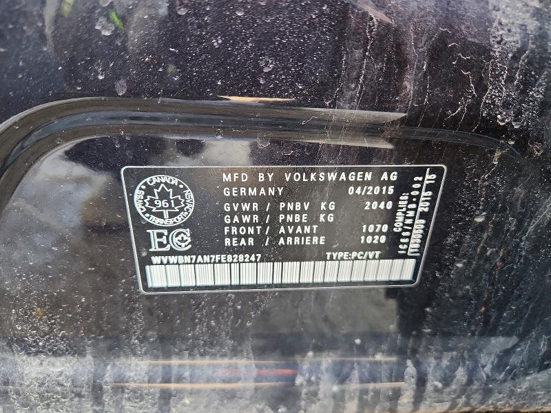 79444945 :رقم المزاد ، WVWBN7AN7FE828247 vin ، 2015 Volkswagen Cc مزاد بيع