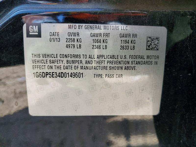 Aukcja sprzedaży 2013 Cadillac Cts, vin: 1G6DP5E34D0149601, numer aukcji: 47710836