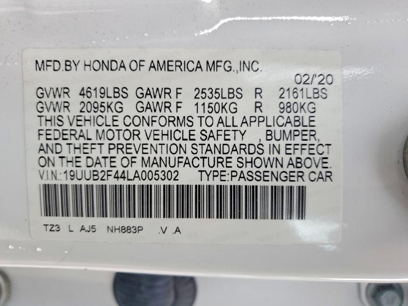 42046976 :رقم المزاد ، 19UUB2F44LA005302 vin ، 2020 Acura Tlx مزاد بيع