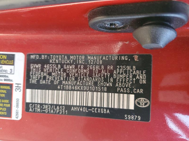 Продаж на аукціоні авто 2009 Toyota Camry Hybrid, vin: 4T1BB46KX9U101518, номер лоту: 46386876