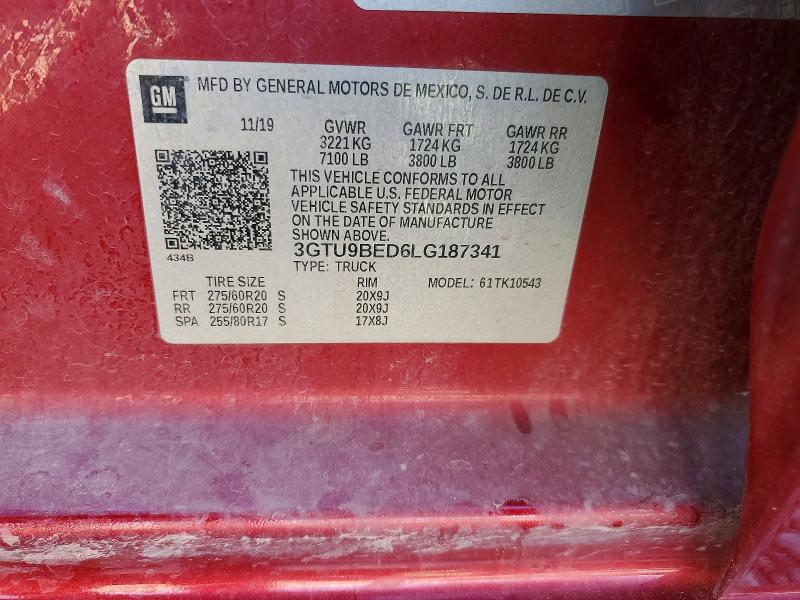 Продажа на аукционе авто 2020 Gmc Sierra, vin: 3GTU9BED6LG187341, номер лота: 46670126