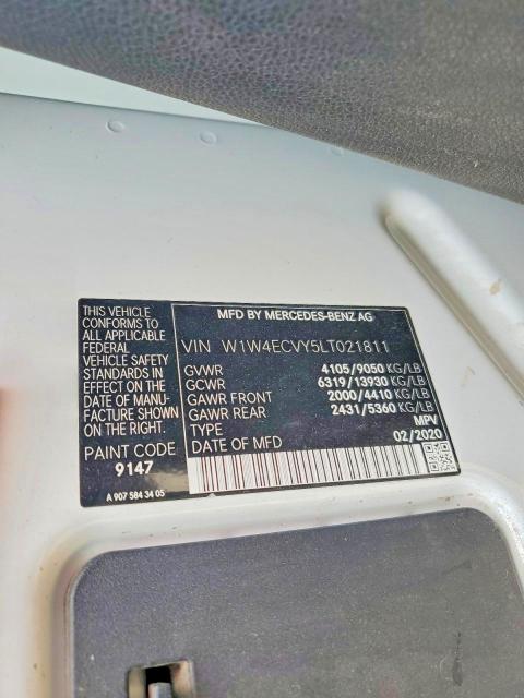 Aukcja sprzedaży 2020 Mercedes Sprinter, vin: W1W4ECVY5LT021811, numer aukcji: 73225145