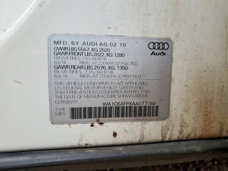 Продаж на аукціоні авто 2010 Audi Q5, vin: WA1CKAFPXAA077188, номер лоту: 48294956