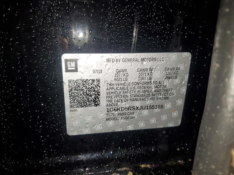 45632236 :رقم المزاد ، 1G6KD5RSXJU155165 vin ، 2018 Cadillac Ct6 مزاد بيع