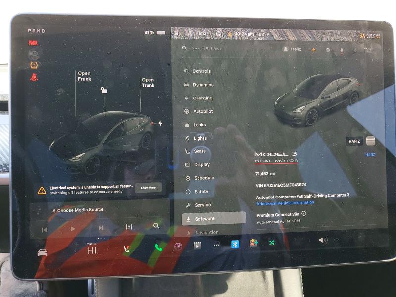 Продаж на аукціоні авто 2021 Tesla Model 3, vin: 5YJ3E1EC5MF043974, номер лоту: 46441586