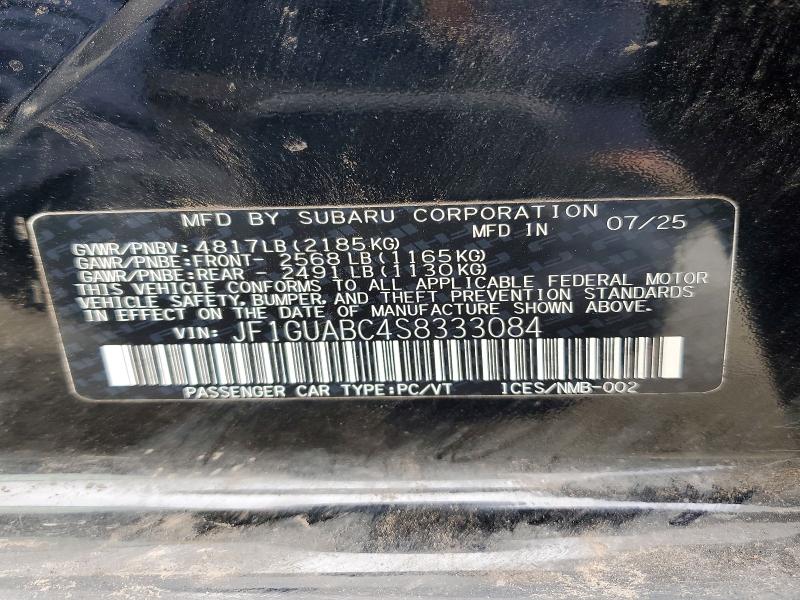 Продаж на аукціоні авто 2025 Subaru Impreza, vin: JF1GUABC4S8333084, номер лоту: 47269666