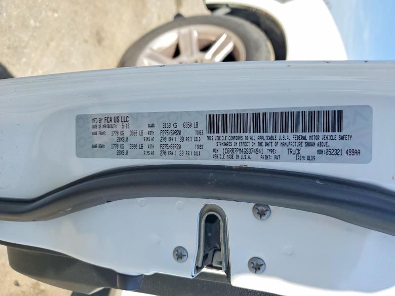 Продажа на аукционе авто 2016 Ram 1500, vin: 1C6RR7PM4GS374941, номер лота: 45569636