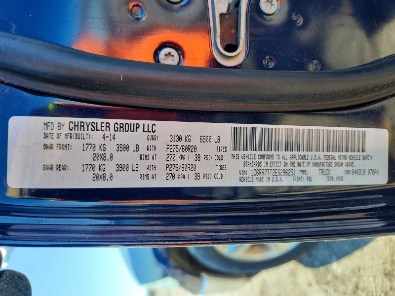 79807645 :رقم المزاد ، 1C6RR7TT2ES296251 vin ، 2014 Ram 1500 مزاد بيع