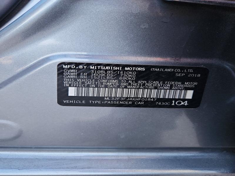 Продаж на аукціоні авто 2019 Mitsubishi Mirage, vin: ML32F3FJ4KHF01847, номер лоту: 46050966