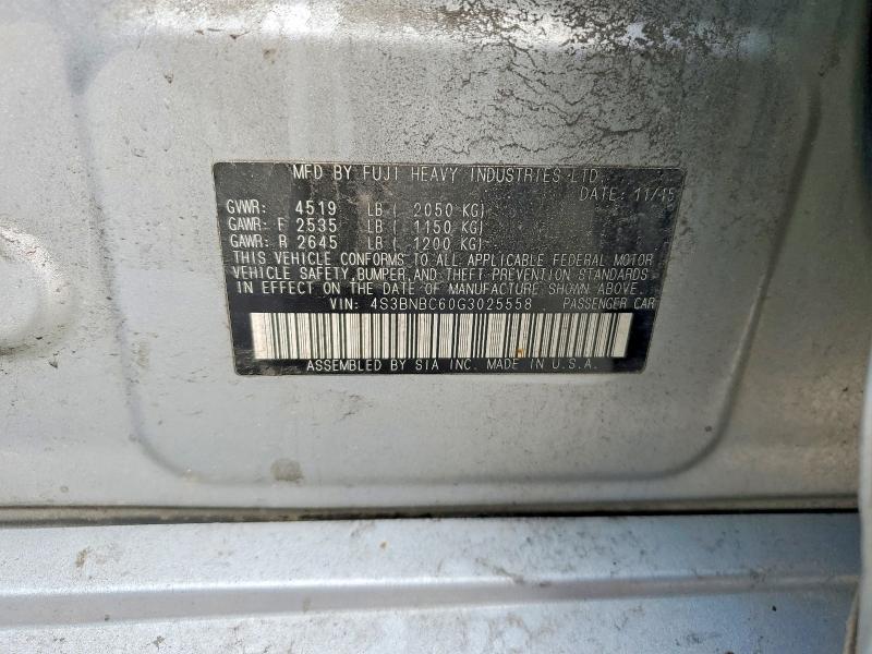 Продаж на аукціоні авто 2016 Subaru Legacy, vin: 4S3BNBC60G3025558, номер лоту: 47780376
