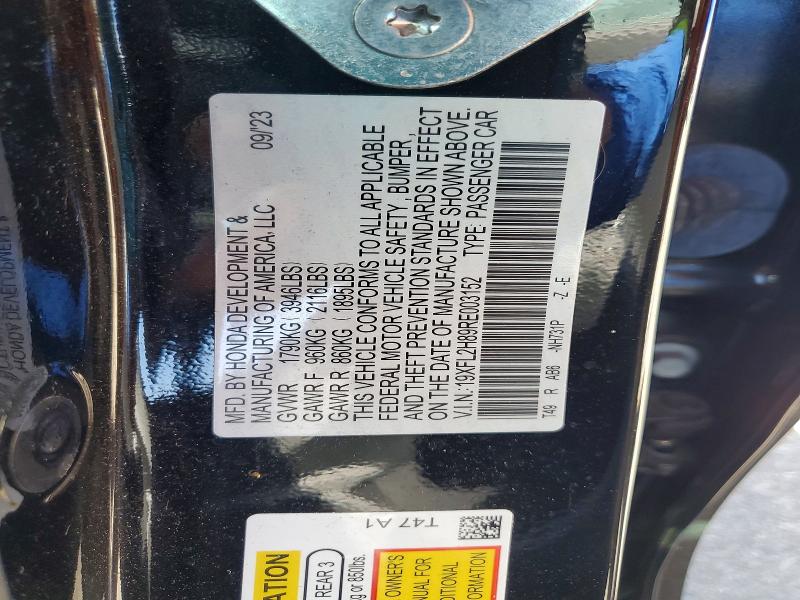 Продажа на аукционе авто 2024 Honda Civic, vin: 19XFL2H89RE003152, номер лота: 45496926