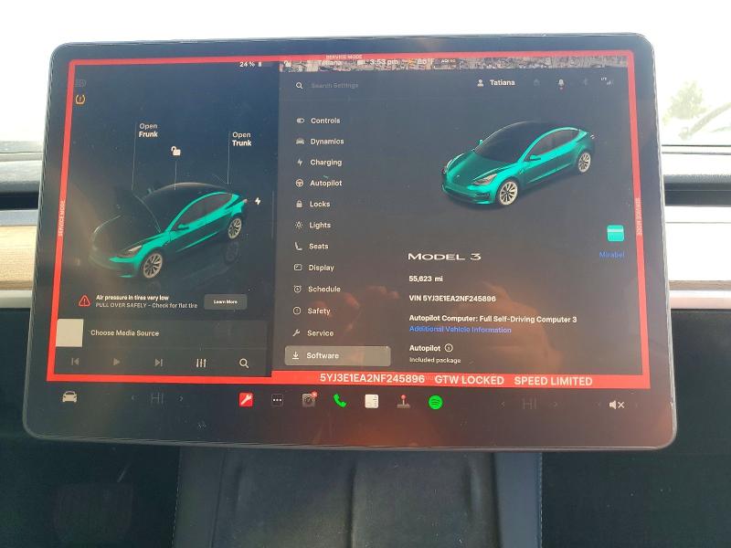 45861636 :رقم المزاد ، 5YJ3E1EA2NF245896 vin ، 2022 Tesla Model 3 مزاد بيع