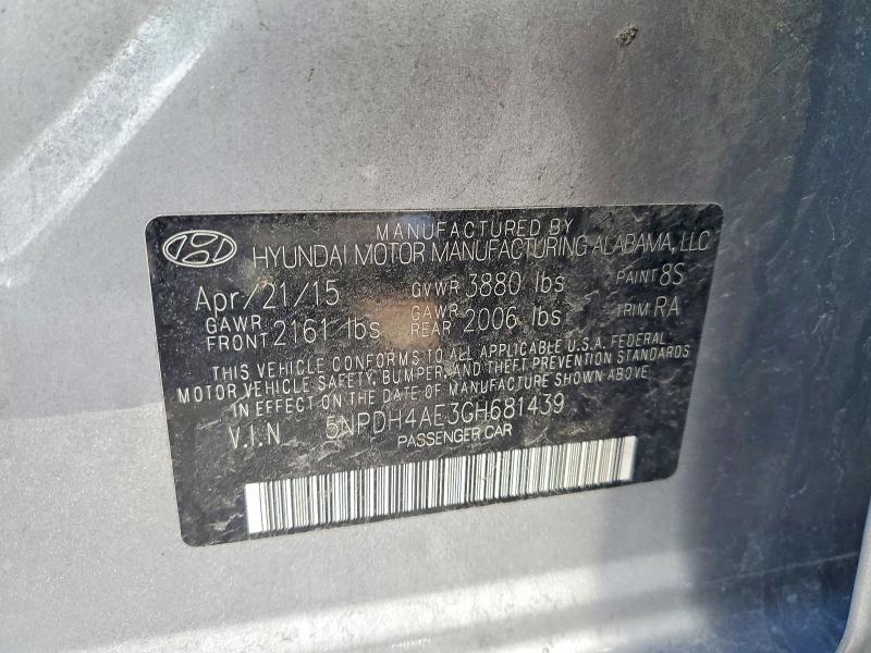 Продажа на аукционе авто 2016 Hyundai Elantra, vin: 5NPDH4AE3GH681439, номер лота: 45801466