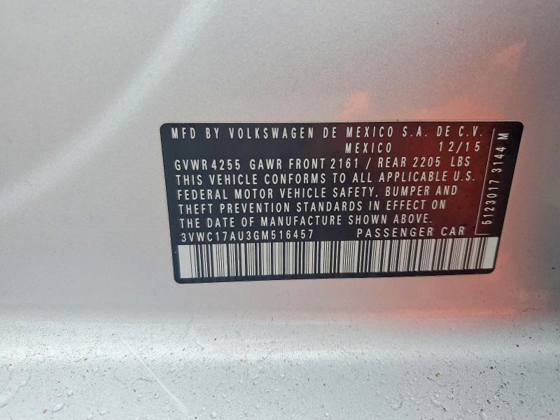 Aukcja sprzedaży 2016 Volkswagen Golf Sportwagen, vin: 3VWC17AU3GM516457, numer aukcji: 41667646