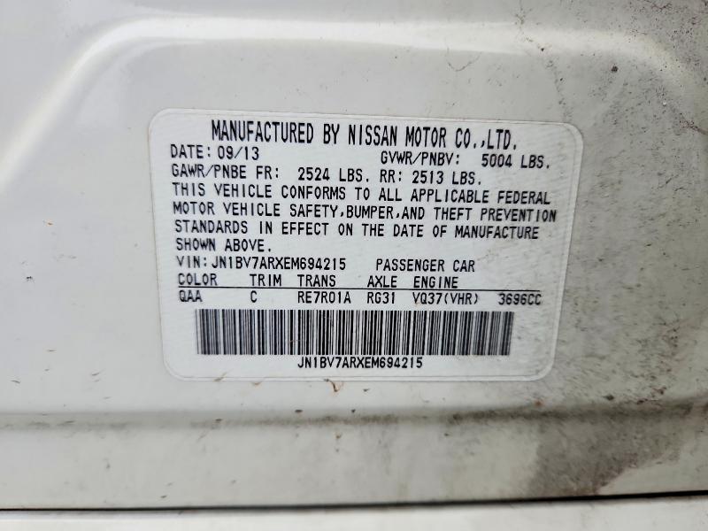 45844136 :رقم المزاد ، JN1BV7ARXEM694215 vin ، 2014 Infiniti Q50 مزاد بيع