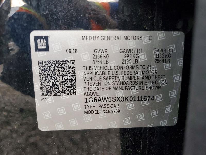 Продаж на аукціоні авто 2019 Cadillac Cts, vin: 1G6AW5SX3K0111674, номер лоту: 46947696
