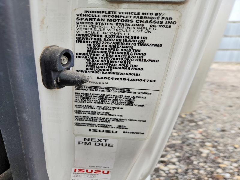 2018 Isuzu Npr Hd მანქანა იყიდება აუქციონზე, vin: 54DC4W1B4JS804761, აუქციონის ნომერი: 41847196