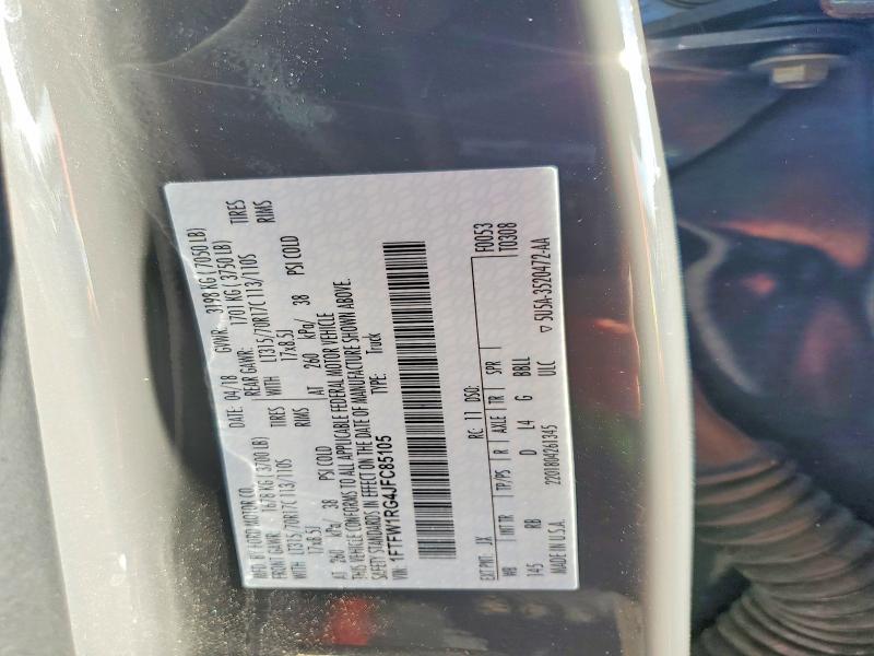 2018 Ford F150 მანქანა იყიდება აუქციონზე, vin: 1FTFW1RG4JFC85105, აუქციონის ნომერი: 46558516