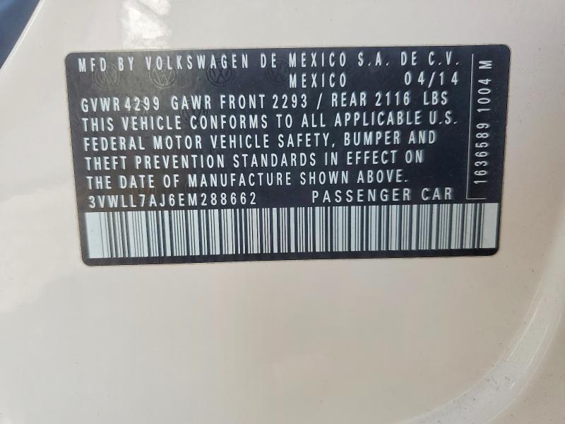 Продаж на аукціоні авто 2014 Volkswagen Jetta, vin: 3VWLL7AJ6EM288662, номер лоту: 46923086