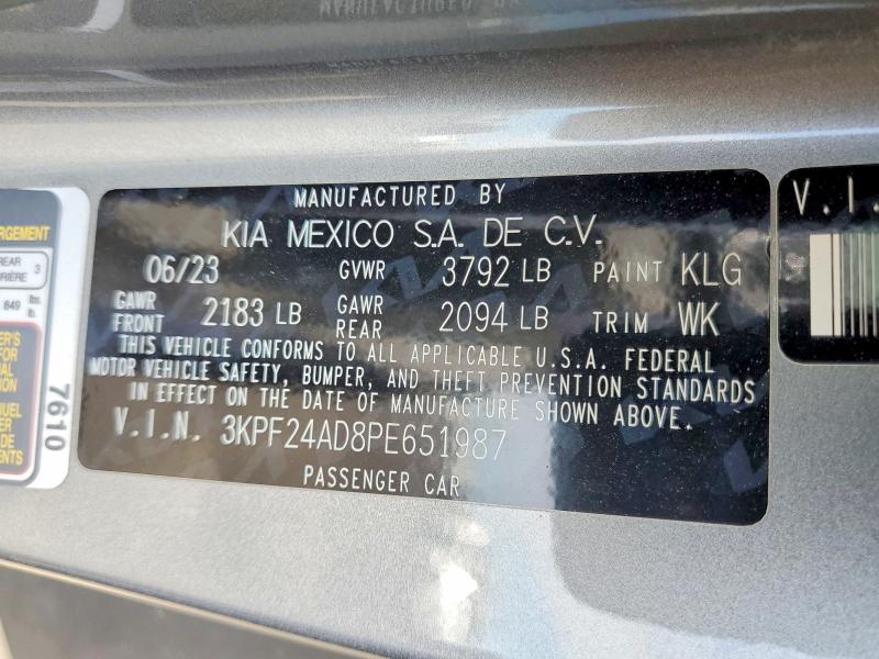 Продажа на аукционе авто 2023 Kia Forte, vin: 3KPF24AD8PE651987, номер лота: 41836166