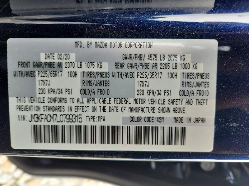 Auction sale of the 2020 Mazda Cx-5, vin: JM3KFACM7L0799315, lot number: 45446246