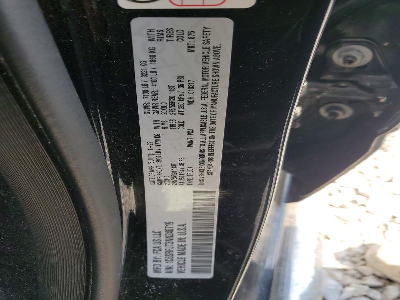 2022 Ram 1500 მანქანა იყიდება აუქციონზე, vin: 1C6SRFJT3NN240719, აუქციონის ნომერი: 47631216