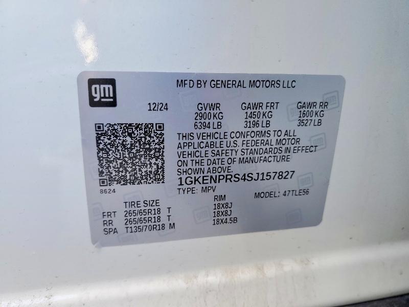 Aukcja sprzedaży 2025 Gmc Acadia, vin: 1GKENPRS4SJ157827, numer aukcji: 45470836