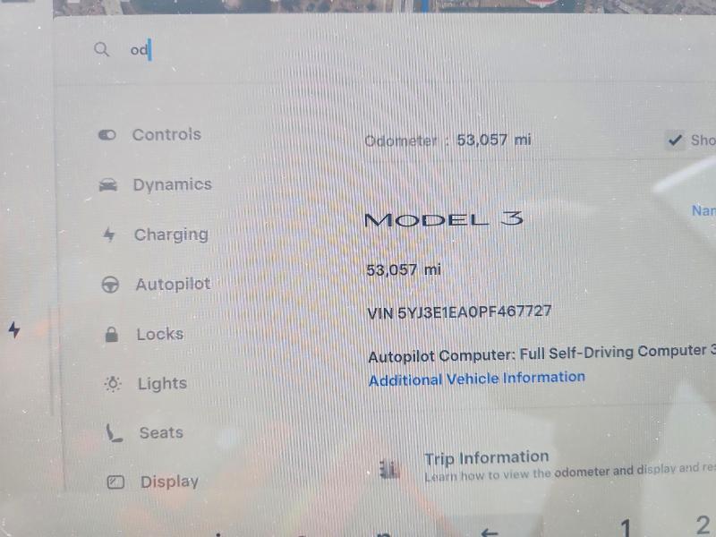 2023 Tesla Model 3 მანქანა იყიდება აუქციონზე, vin: 5YJ3E1EA0PF467727, აუქციონის ნომერი: 47917366