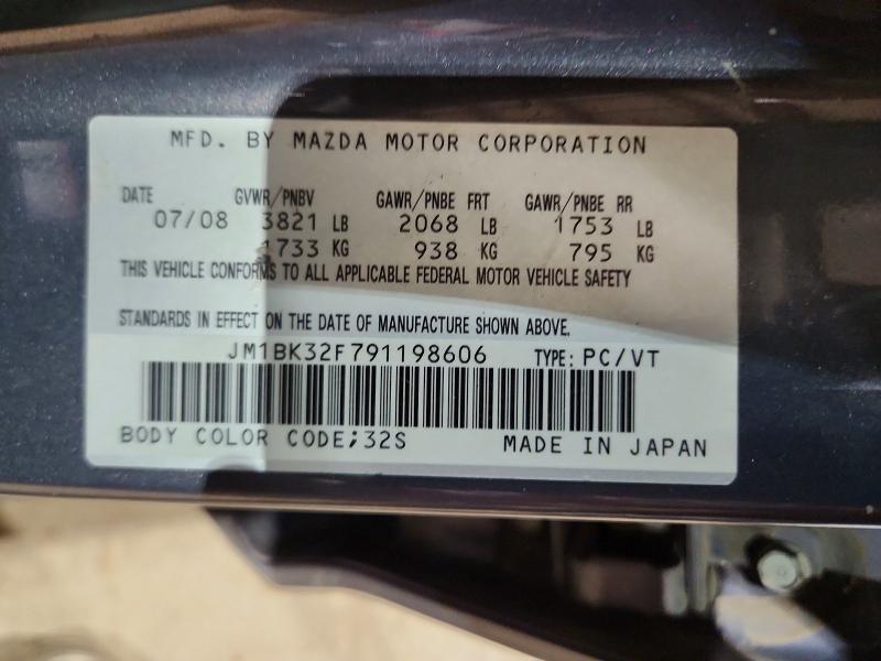 Продажа на аукционе авто 2009 Mazda 3, vin: JM1BK32F791198606, номер лота: 79762915