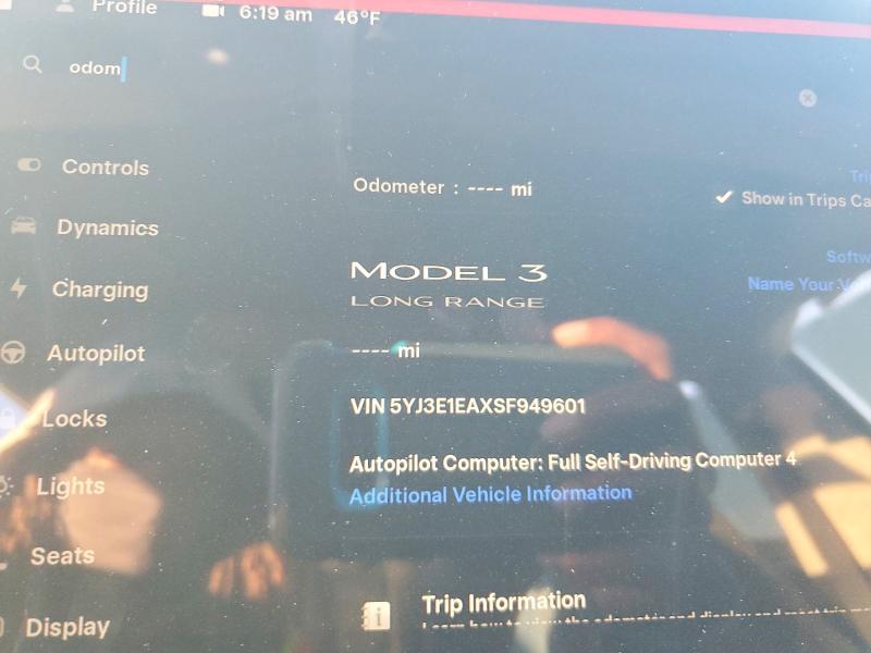 41962766 :رقم المزاد ، 5YJ3E1EAXSF949601 vin ، 2025 Tesla Model 3 مزاد بيع