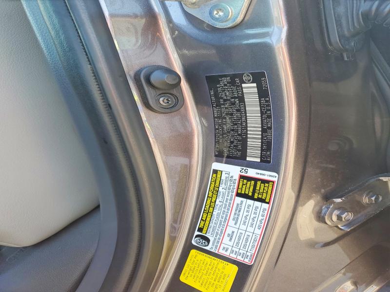 47260416 :رقم المزاد ، 4T1G11AK9NU646893 vin ، 2022 Toyota Camry مزاد بيع