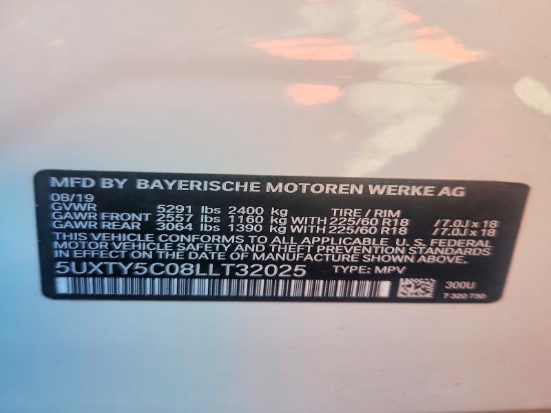 2020 Bmw X3 მანქანა იყიდება აუქციონზე, vin: 5UXTY5C08LLT32025, აუქციონის ნომერი: 46268846