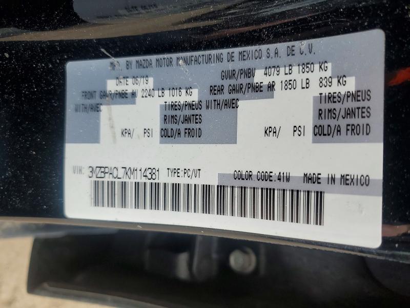 46735836 :رقم المزاد ، 3MZBPACL7KM114381 vin ، 2019 Mazda 3 مزاد بيع