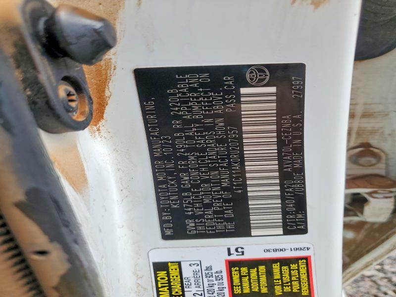 2024 Toyota Camry მანქანა იყიდება აუქციონზე, vin: 4T1C11AK0RU207957, აუქციონის ნომერი: 47981966