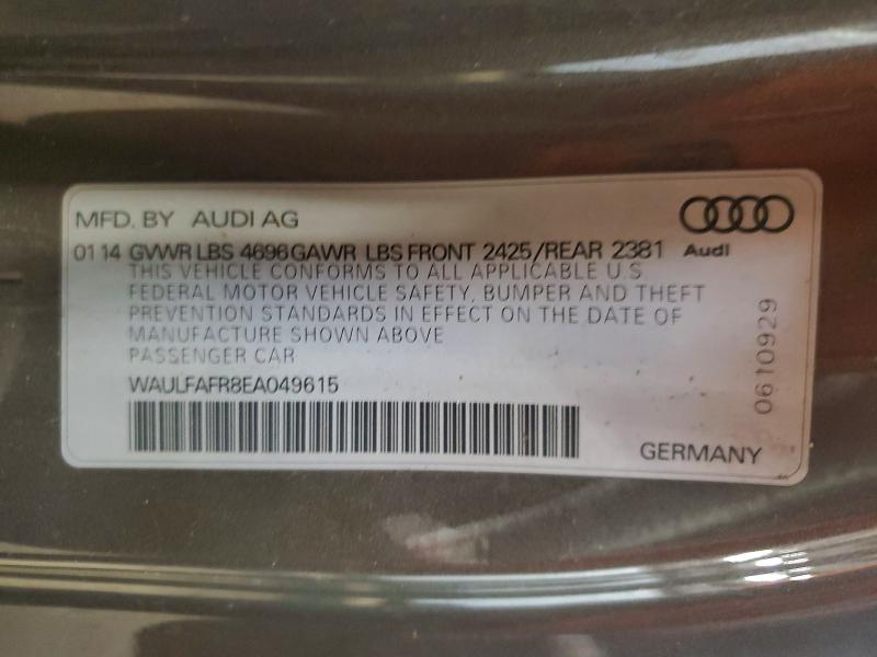 42049796 :رقم المزاد ، WAULFAFR8EA049615 vin ، 2014 Audi A5 مزاد بيع