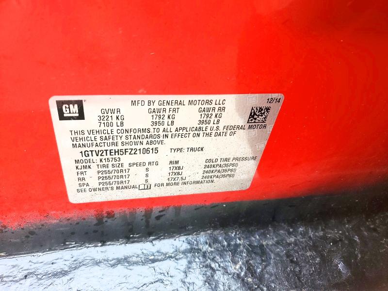 Auction sale of the 2015 Gmc Sierra, vin: 1GTV2TEH5FZ210615, lot number: 79788925