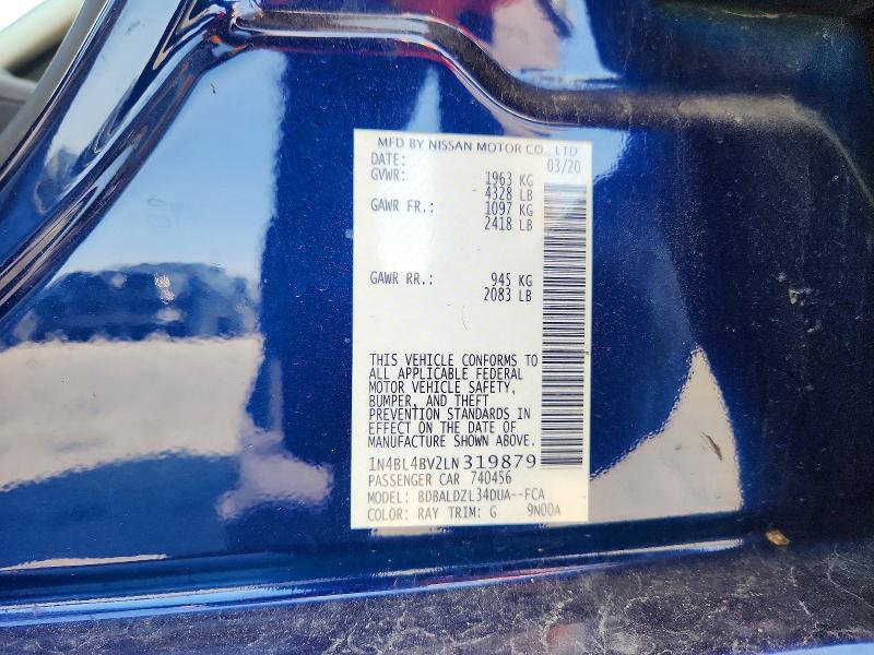 Aukcja sprzedaży 2020 Nissan Altima, vin: 1N4BL4BV2LN319879, numer aukcji: 45886896