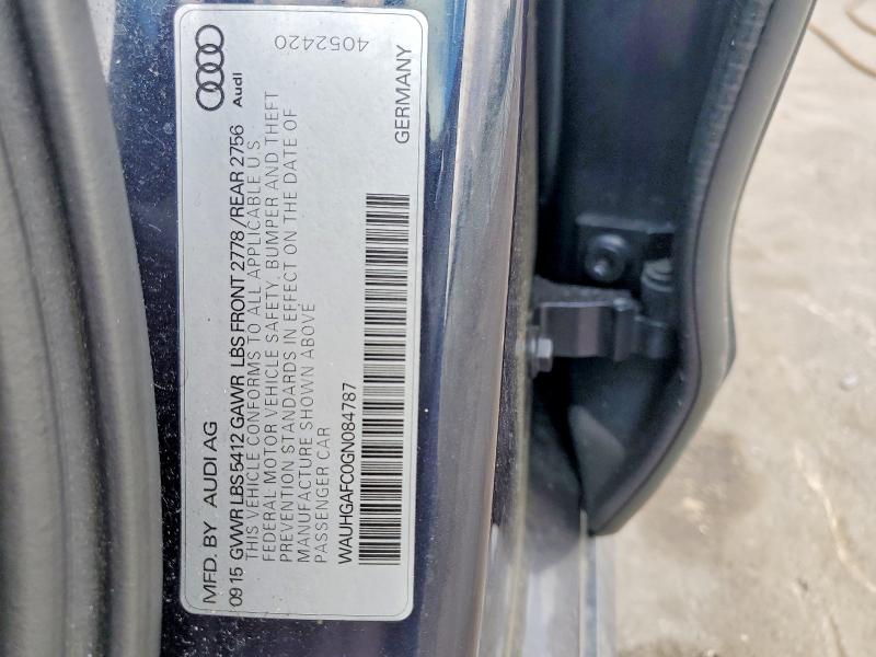 79178165 :رقم المزاد ، WAUHGAFC0GN084787 vin ، 2016 Audi A6 مزاد بيع