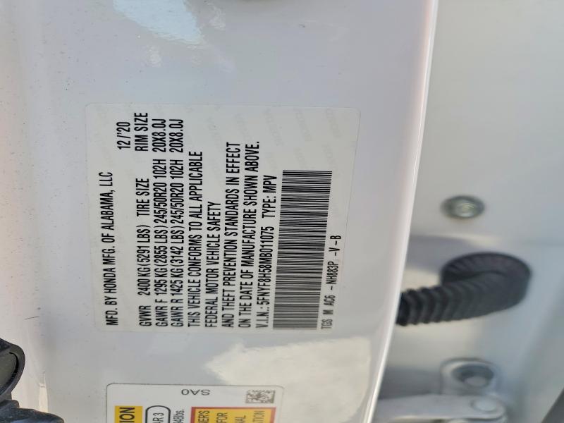 2021 Honda Passport მანქანა იყიდება აუქციონზე, vin: 5FNYF8H58MB011075, აუქციონის ნომერი: 47368356