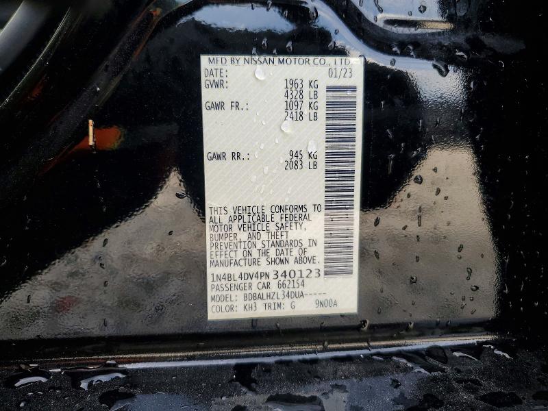 Aukcja sprzedaży 2023 Nissan Altima, vin: 1N4BL4DV4PN340123, numer aukcji: 45523986