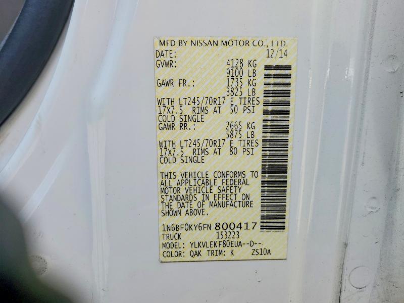 Продаж на аукціоні авто 2015 Nissan Nv, vin: 1N6BF0KY6FN800417, номер лоту: 48110756