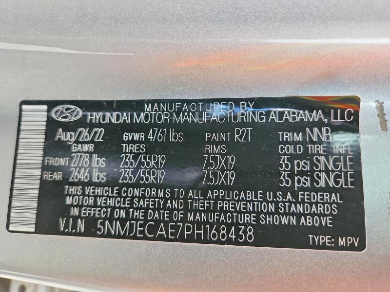 2023 Hyundai Tucson მანქანა იყიდება აუქციონზე, vin: 5NMJECAE7PH168438, აუქციონის ნომერი: 45999686