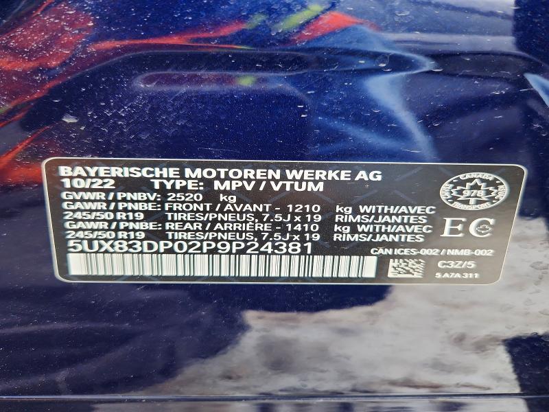 Aukcja sprzedaży 2023 Bmw X3, vin: 5UX83DP02P9P24381, numer aukcji: 79116335