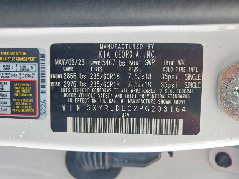Aukcja sprzedaży 2023 Kia Sorento, vin: 5XYRLDLC2PG203164, numer aukcji: 41943096
