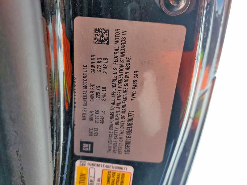 Aukcja sprzedaży 2014 Cadillac Elr, vin: 1G6RM1E48EU600071, numer aukcji: 46243876